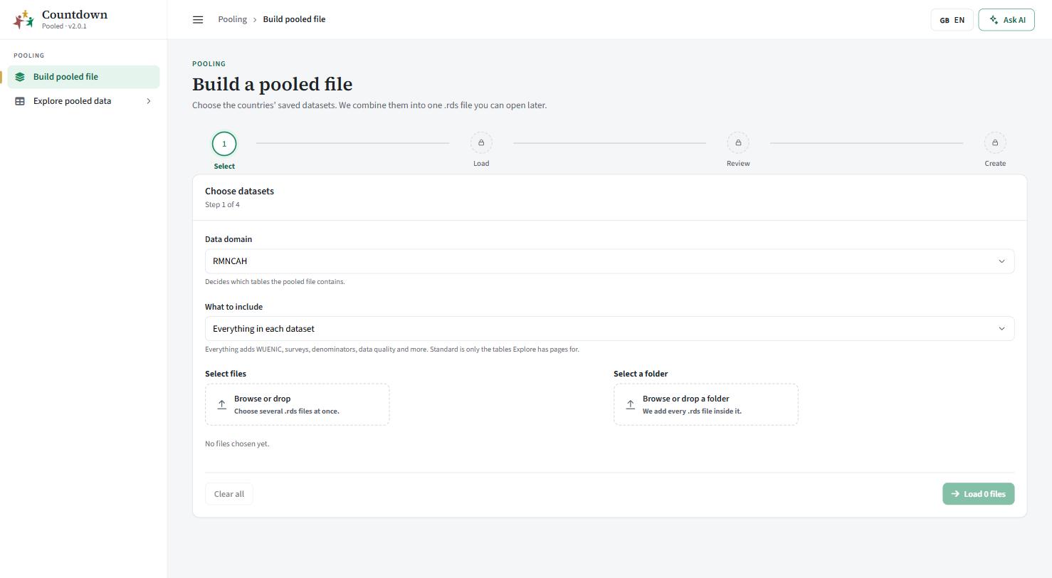 Choose the countries' saved datasets