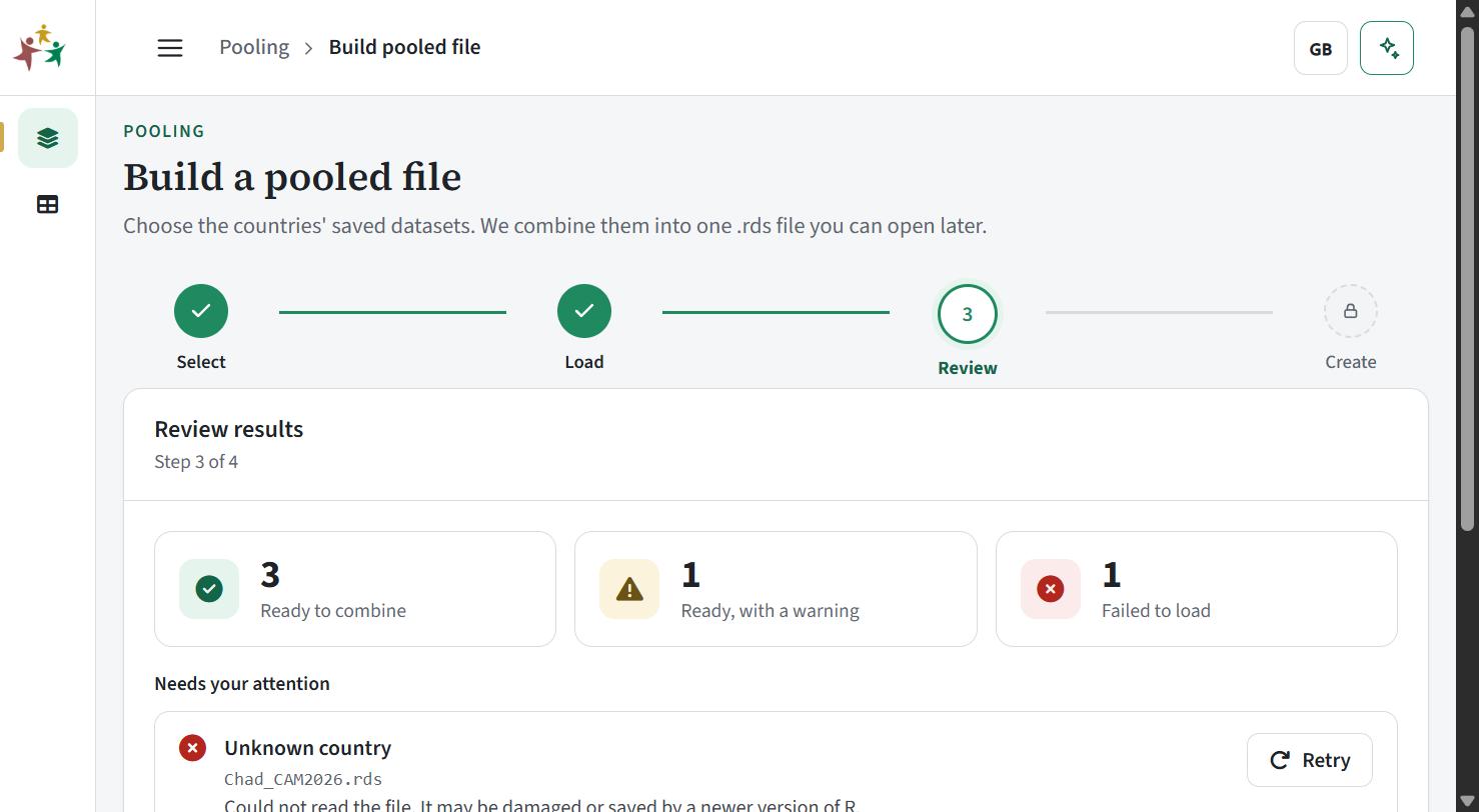 Review results before combining