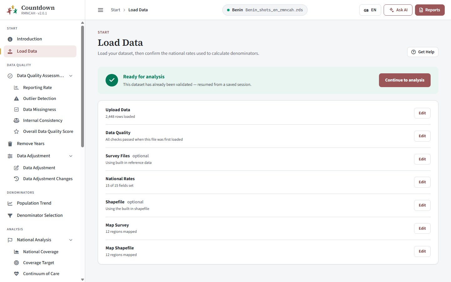 Loading routine data